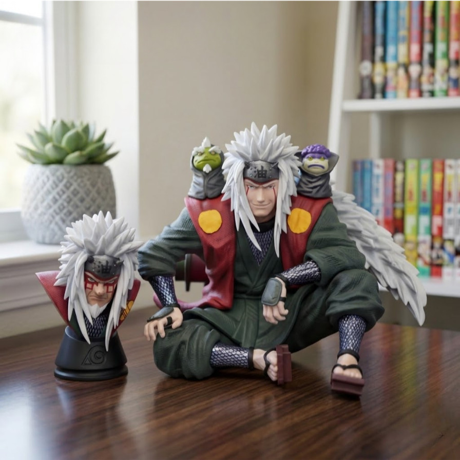 Jiraiya Sensei Sitting Pose Swappable Heads Naruto Collectible Figure