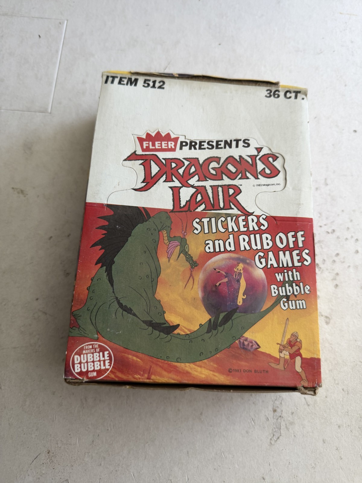 1983 Dragon's Lair  Box -  36 Unopened Wax Packs