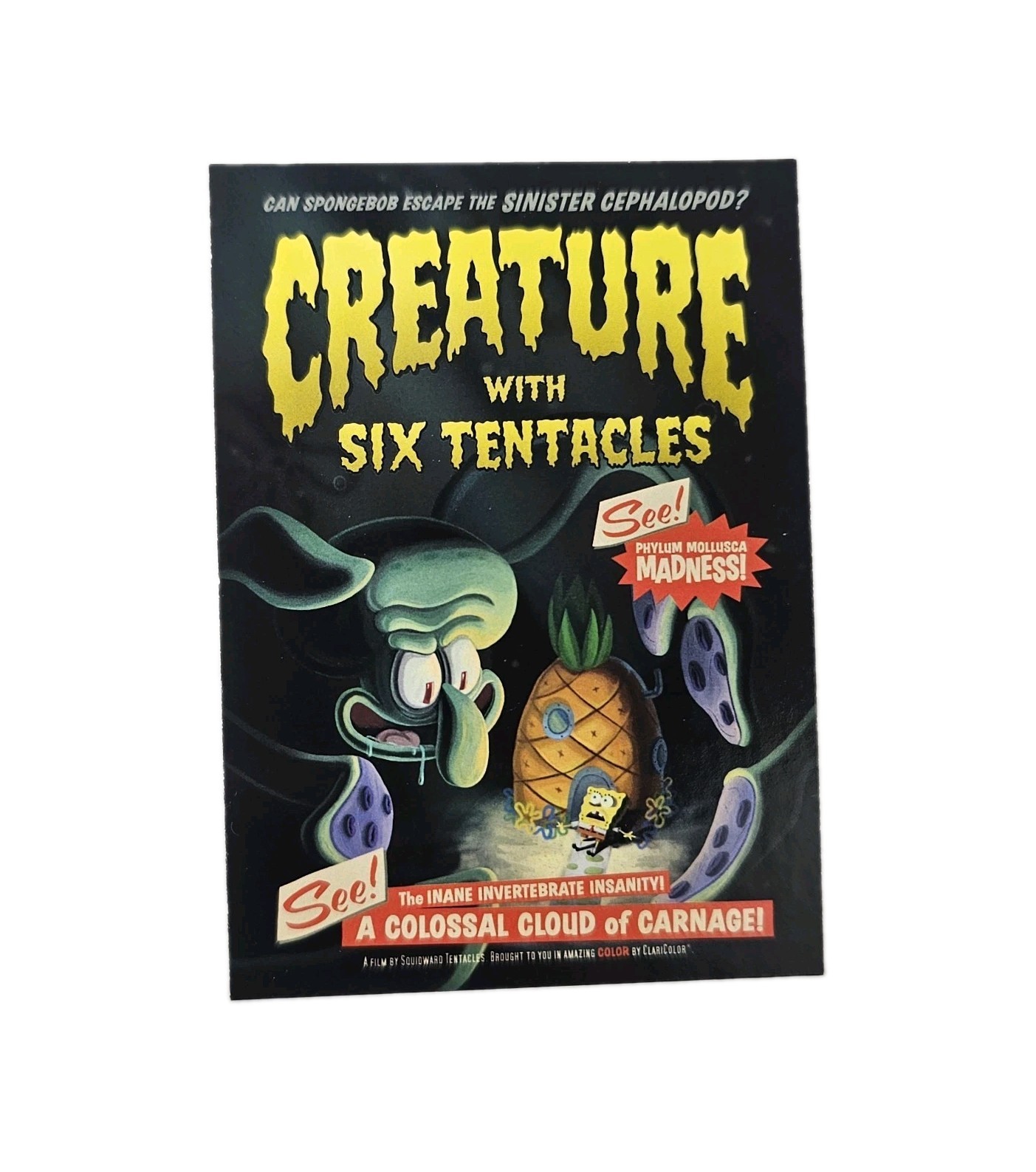 2009 Topps SpongeBob Series 1 B-Movie Poster #83 Creature With Six Tentacles 
