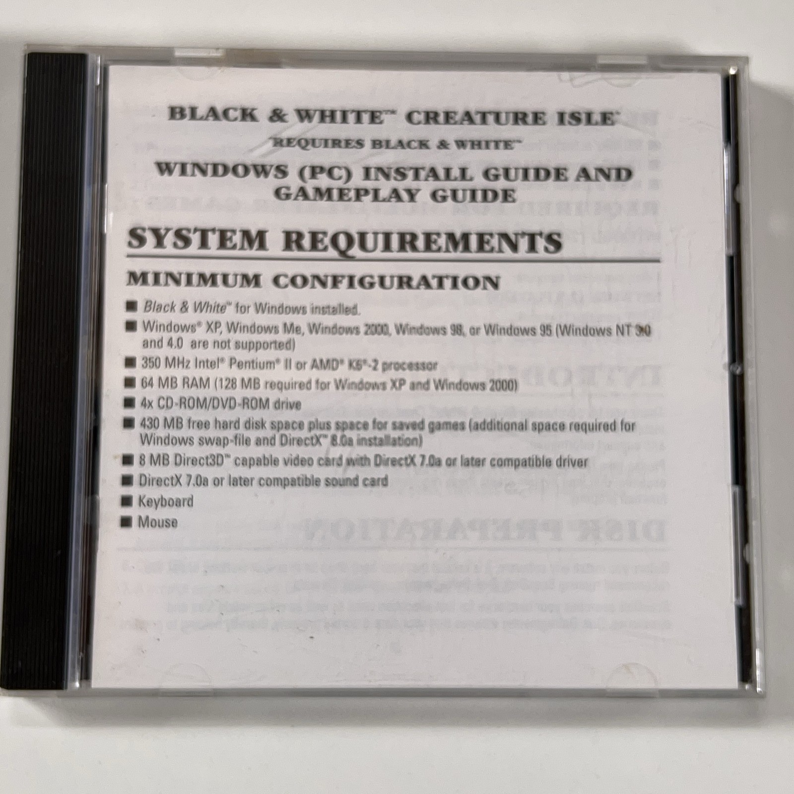 VTG Black & White: Creature Isle Expansion Pack (PC, 2002) CD-ROM