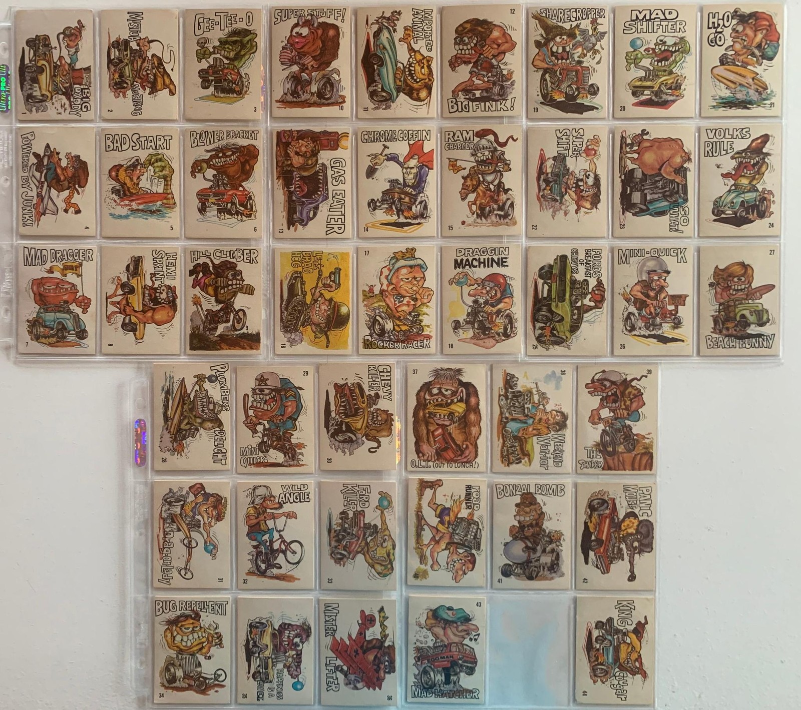 1969 Donruss Odd Rods COMPLETE SET 44/44 EX-NM Monster Hot Rod Stickers