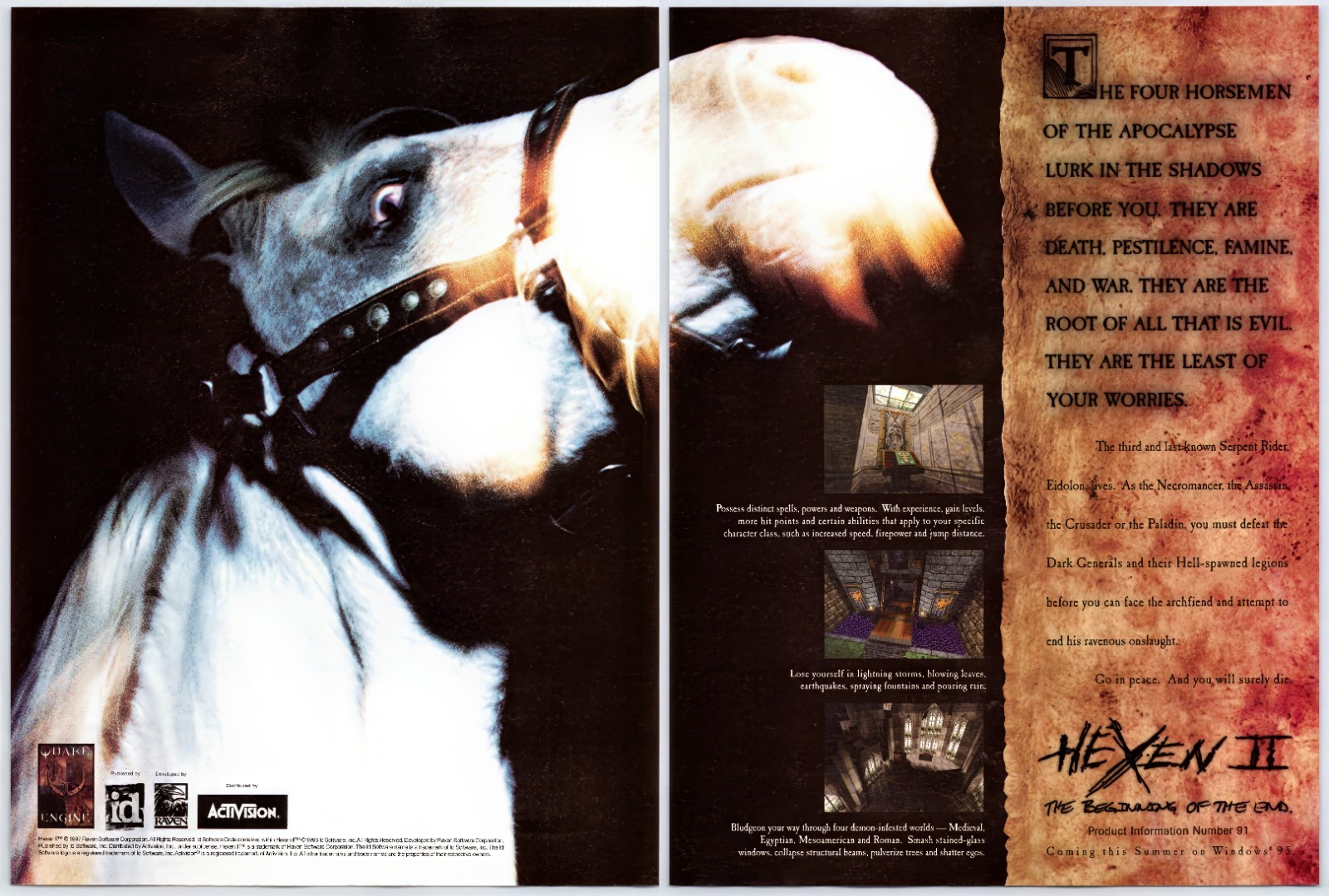 Hexen II - PC - Raven Software - Vintage Original Print Ad/Poster Promo Art 1997