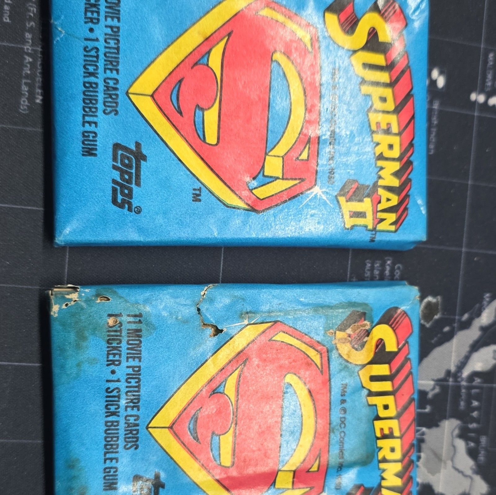 1980 Topps Superman II Movie Trading Cards Sealed Pack 11 Cards + Sticker