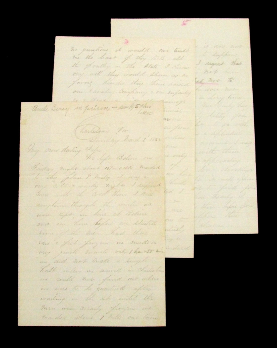 CIVIL WAR CHARLESTOWN WEST VIRGINIA UNION SOLDIER LETTER 1862