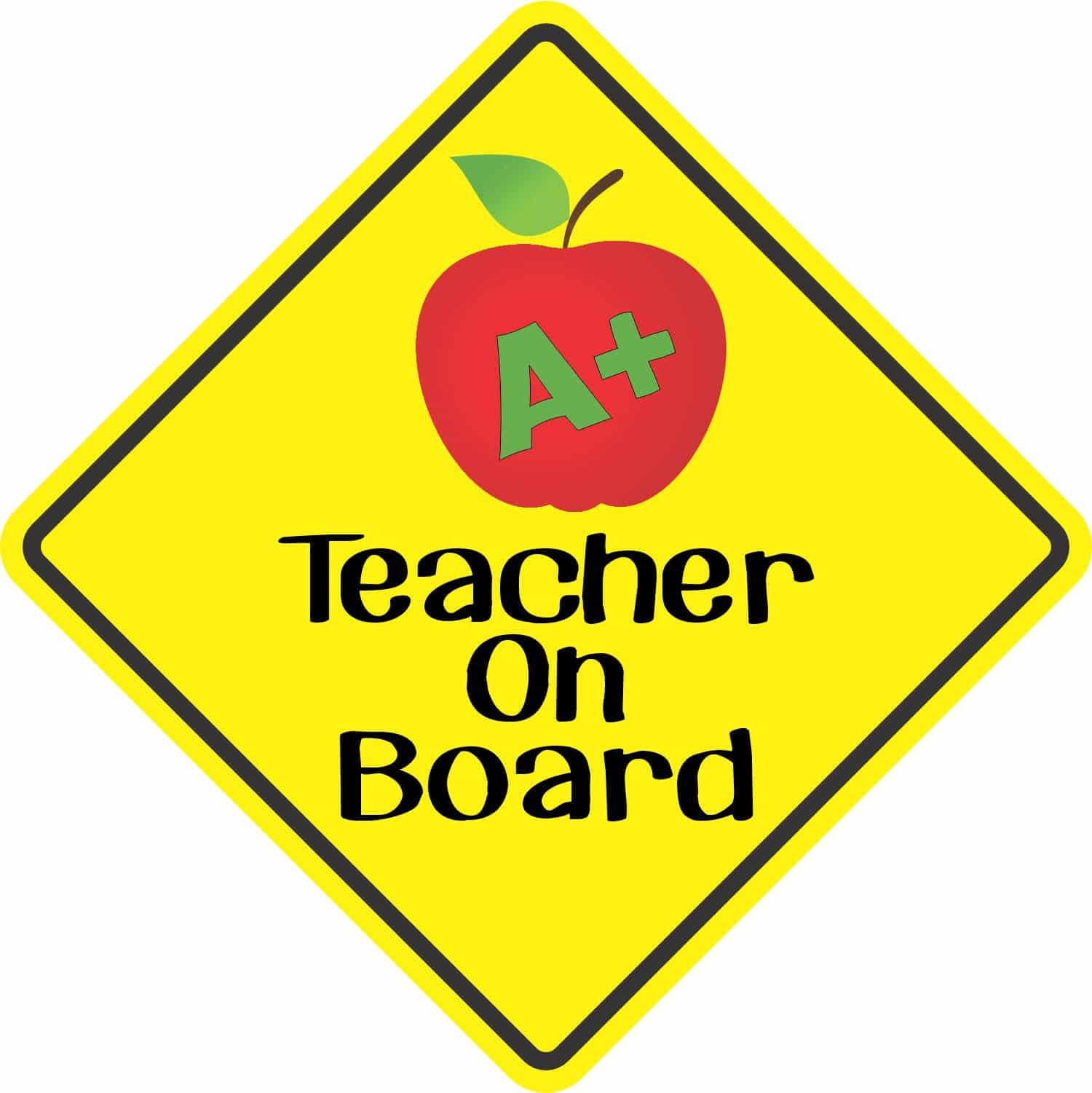 StickerTalk 5in x 5in Teacher On Board Sticker Car Truck Vehicle Bumper Decal