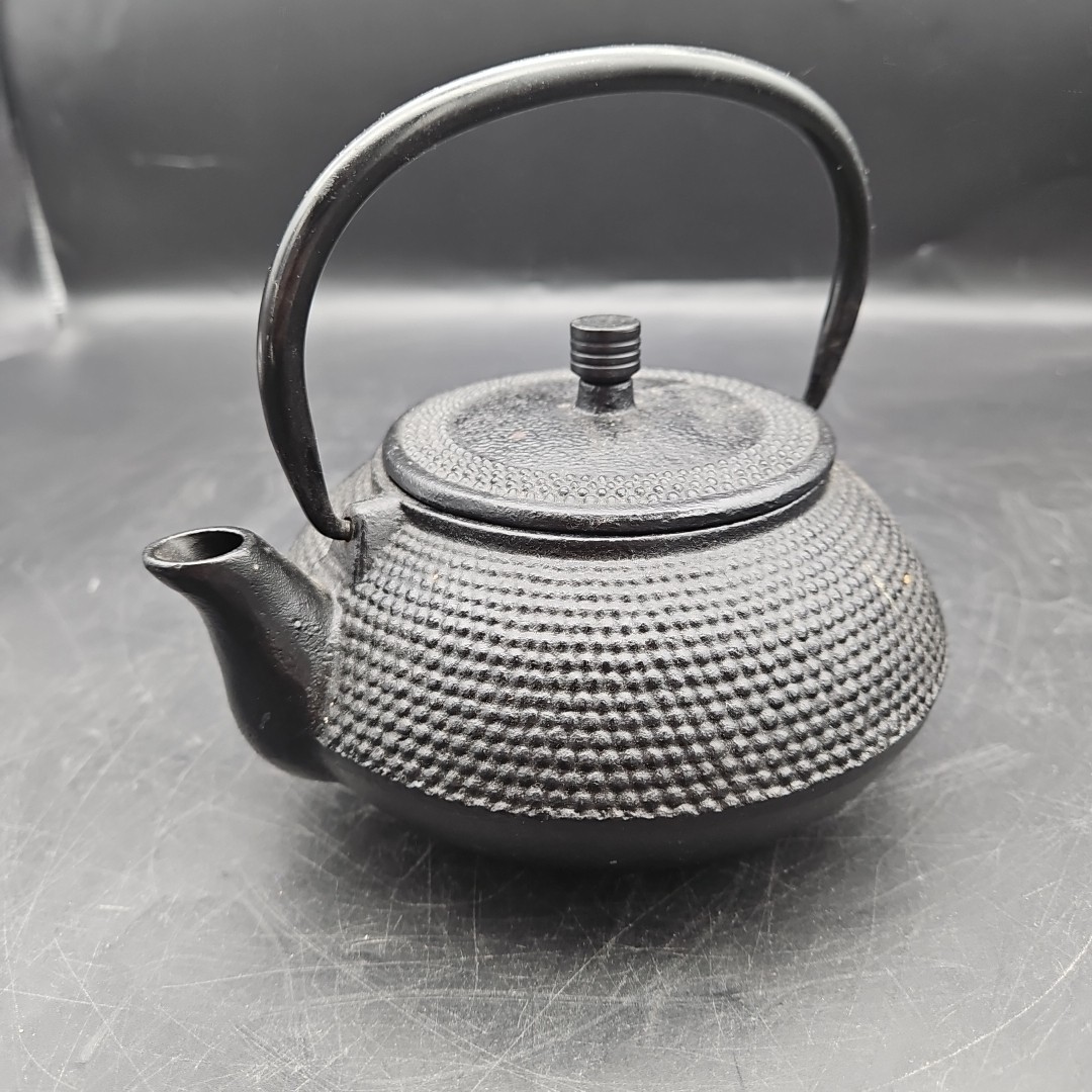 Vintage Japanese Nambu Tekki Tetsubin Cast Iron Green Tea Pot Kettle Ironware
