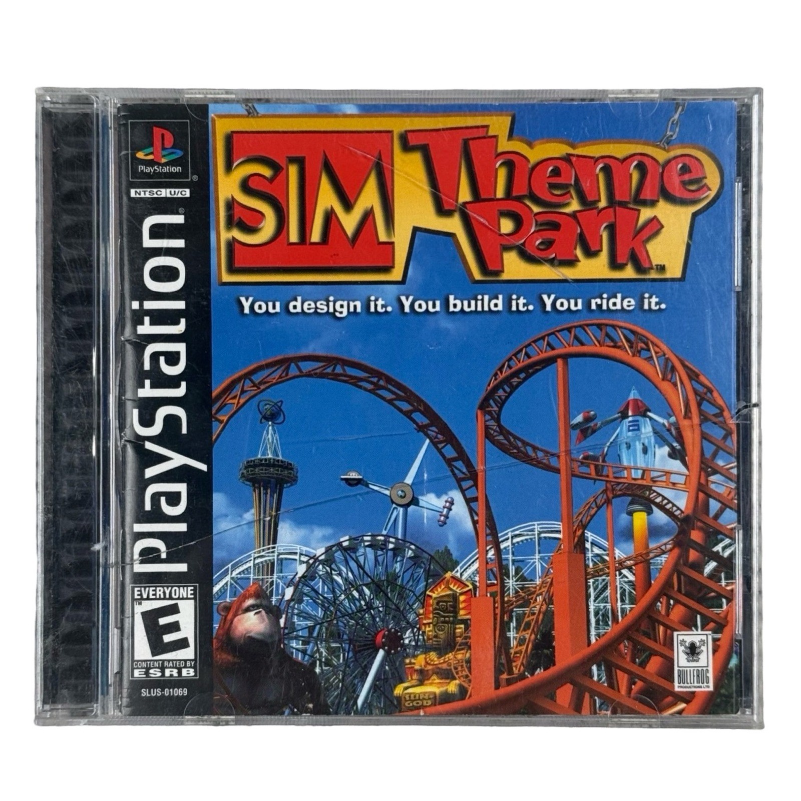 Sim Theme Park PS1 PlayStation 1 Complete CIB Tested Working Black Label
