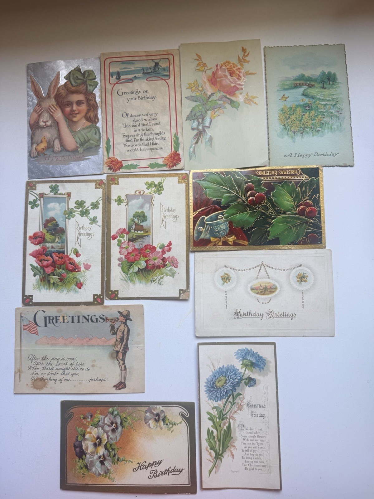 Vintage Antique Postcard Lot 10 Early 1900s 1917 Birthday Easter Christmas