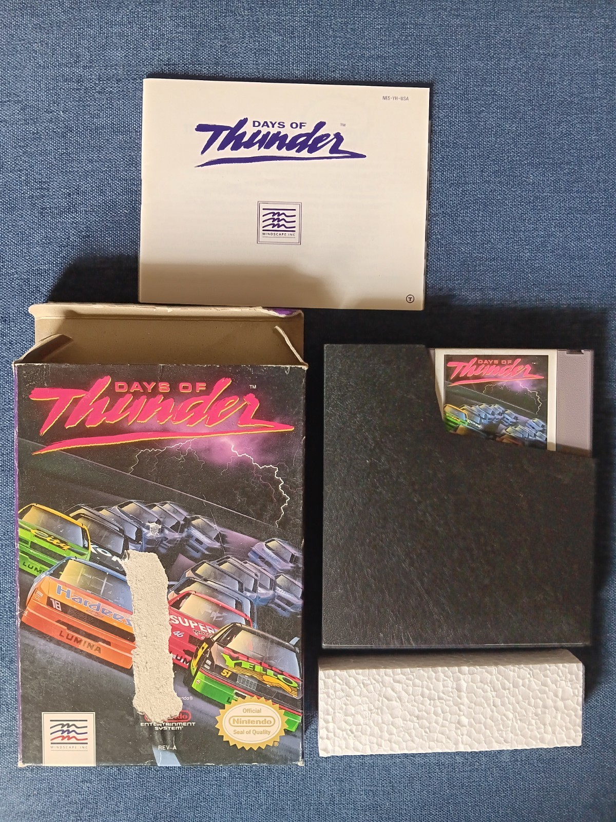 Days of Thunder (Mindscape, 1990) NES Game w/ Box & Manual ~ Tested & Working