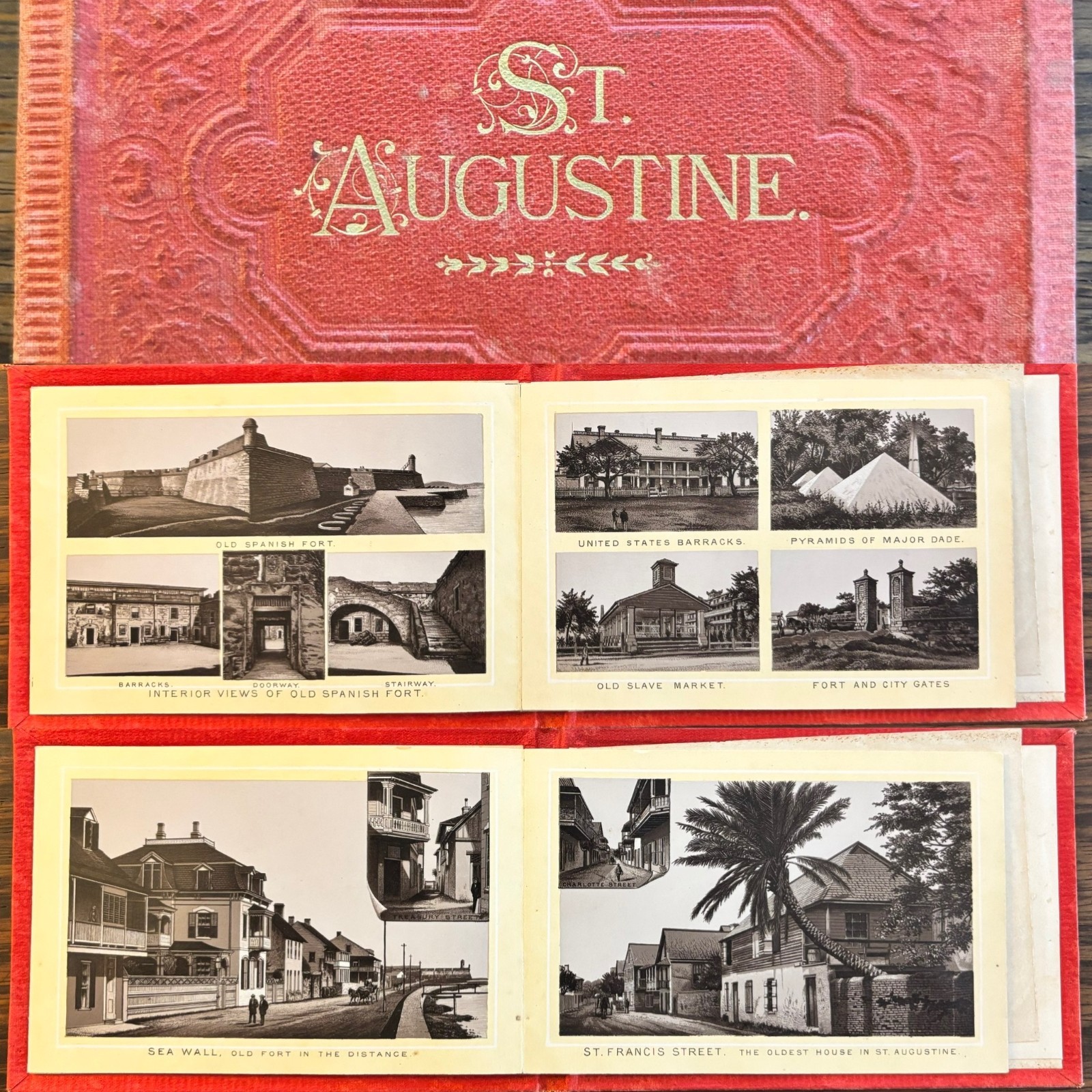 c.1884 ST. AUGUSTINE FL FLORIDA RARE VIEW BOOK Max Bloomfield Publisher TRAVEL