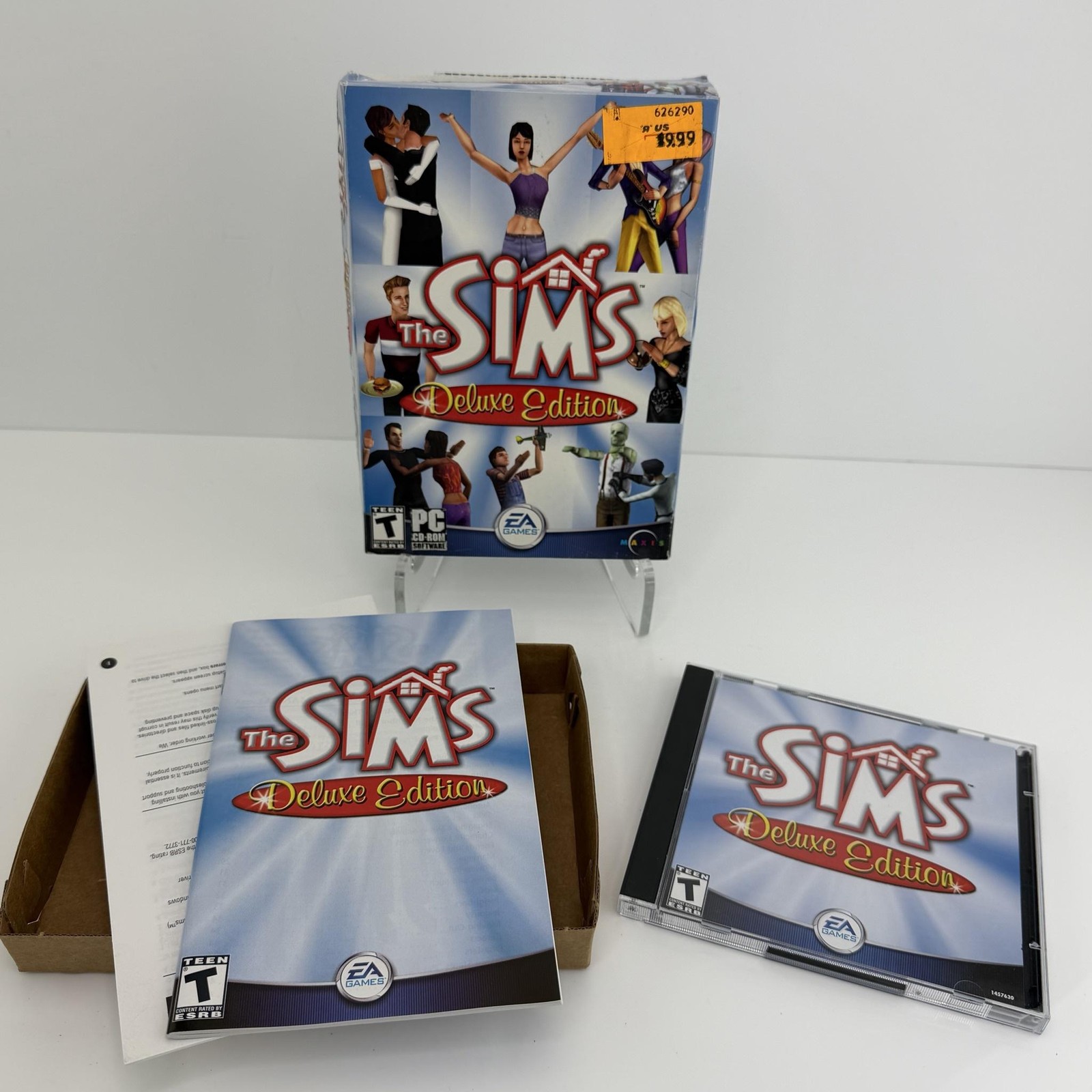 The Sims Deluxe Edition PC CD-ROM Game CIB T EA Maxis 2002 Simulation 2 Disc