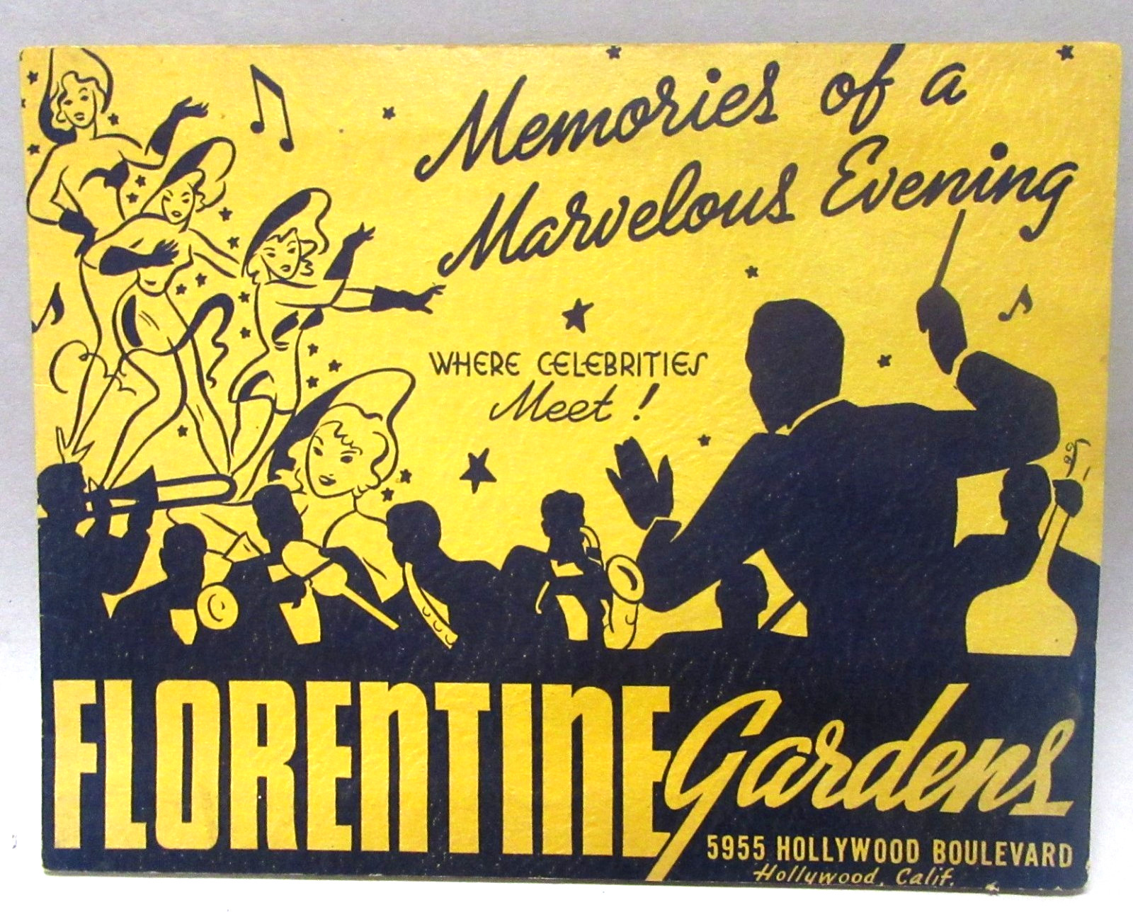 1940\'s Souvenir Photograph FLORENTINE GARDENS Hollywood California wb