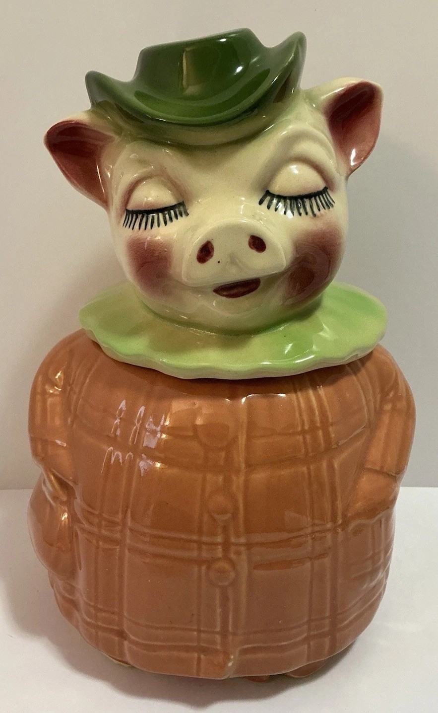 VINTAGE SHAWNEE POTTERY WINNIE PIG COOKIE JAR PIGGY BANK HEAD 1940’S RARE 11”