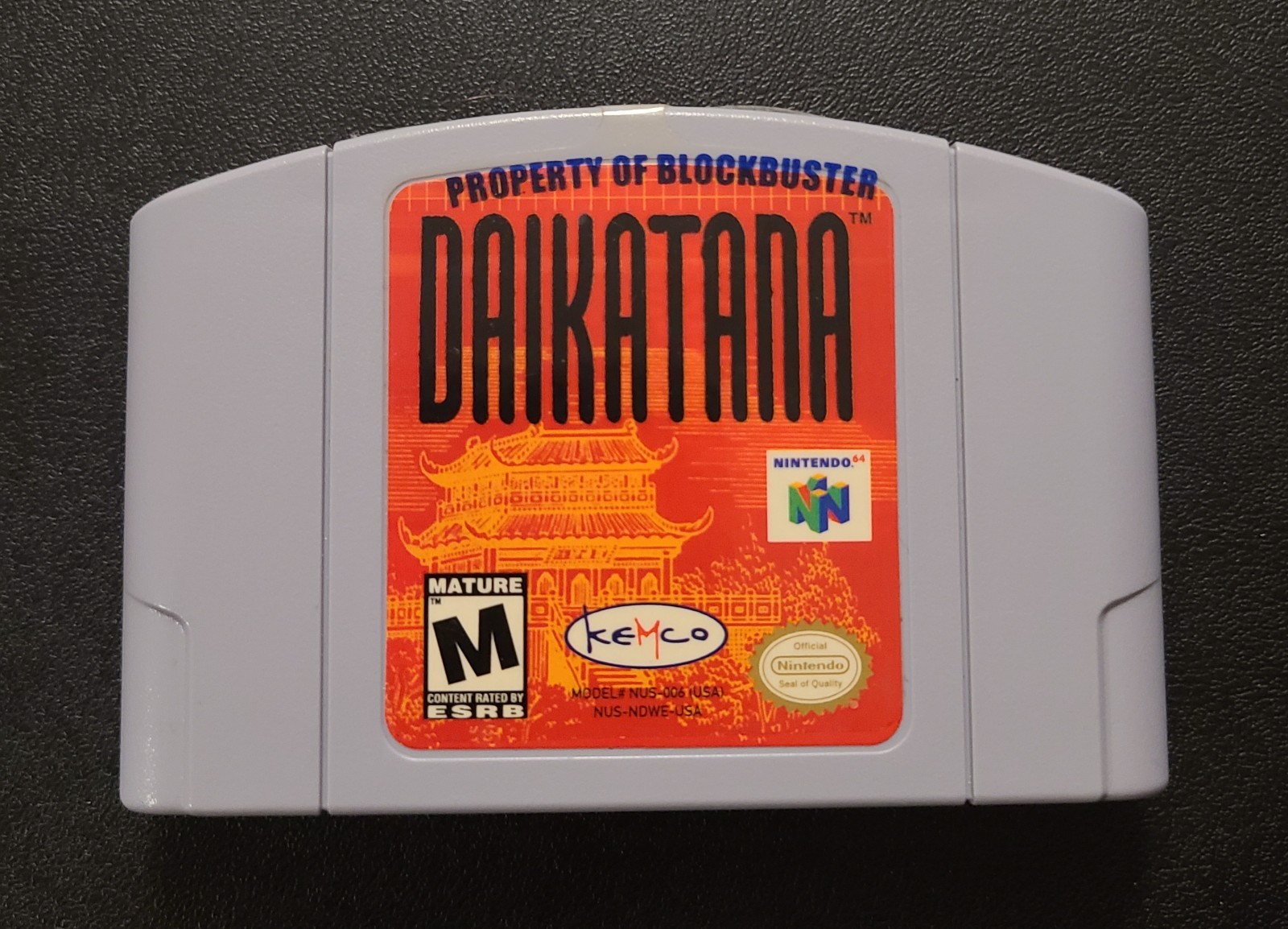 Daikatana Nintendo 64 N64 Kemco Authentic Cleaned/Tested/Works Cartridge only