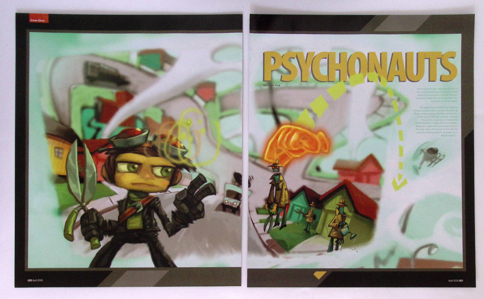 Psychonauts XBOX PS2 Magazine Review Article 8pg Spread Print Promo Ad