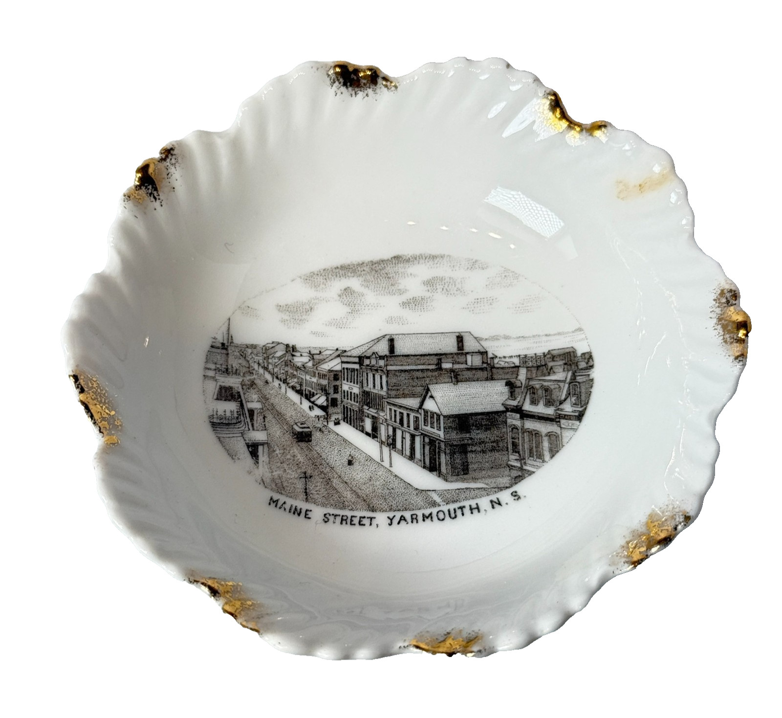 MAIN STREET YARMOUTH NOVA SCOTIA CANADA Souvenir ANTIQUE CHINA TRINKET DISH