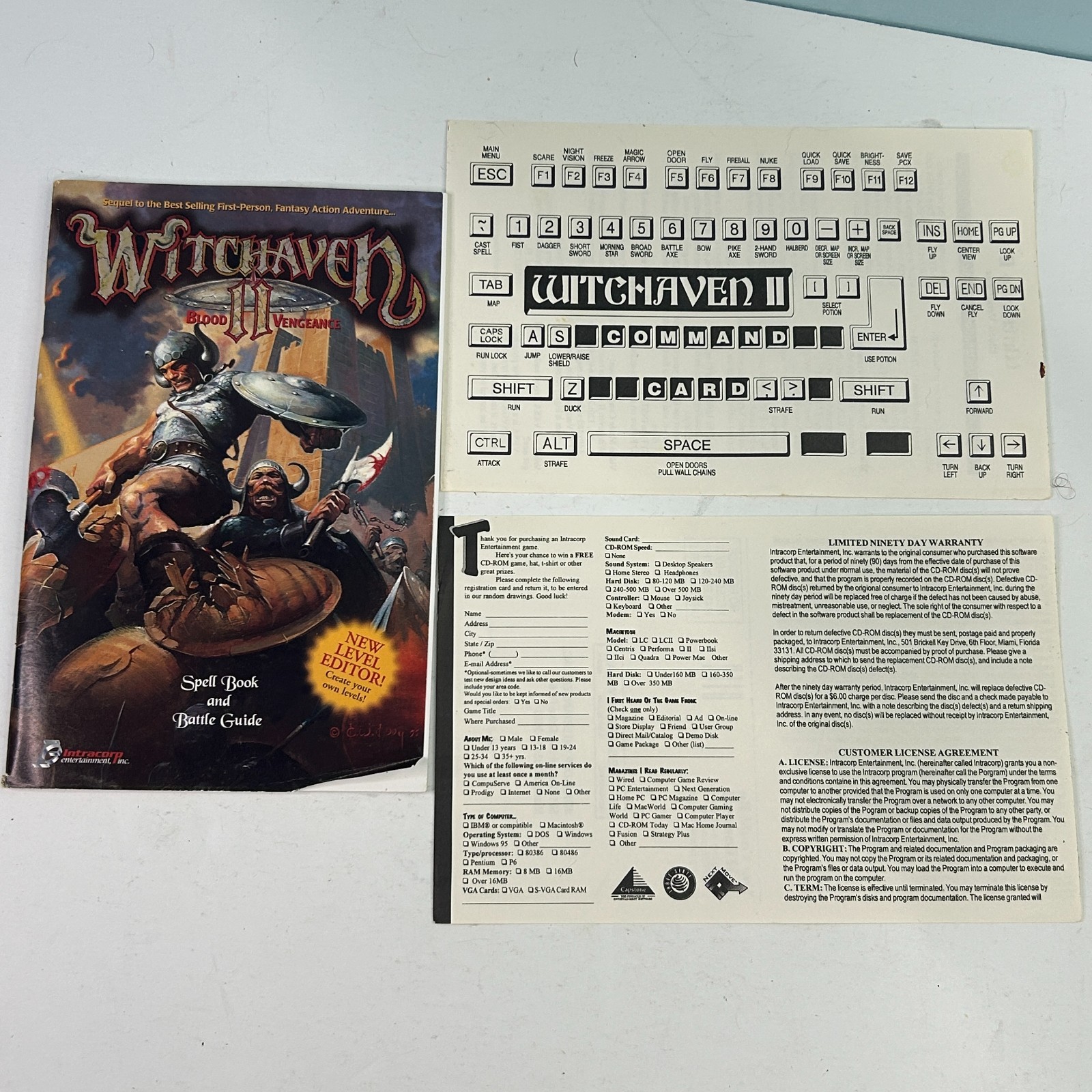 Witchaven II Blood Vengeance PC Game Spell Book Battle Guide ONLY No Game
