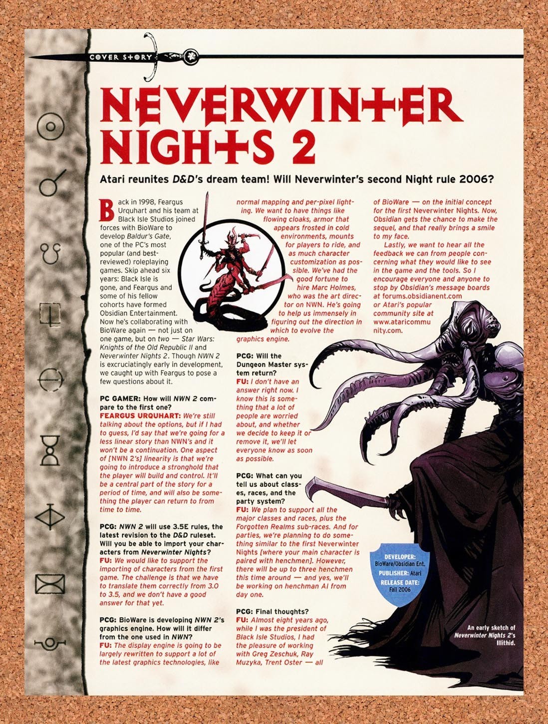 2004 Neverwinter Nights 2 PC Q&A Original Advertisement / Retro Promo vr1