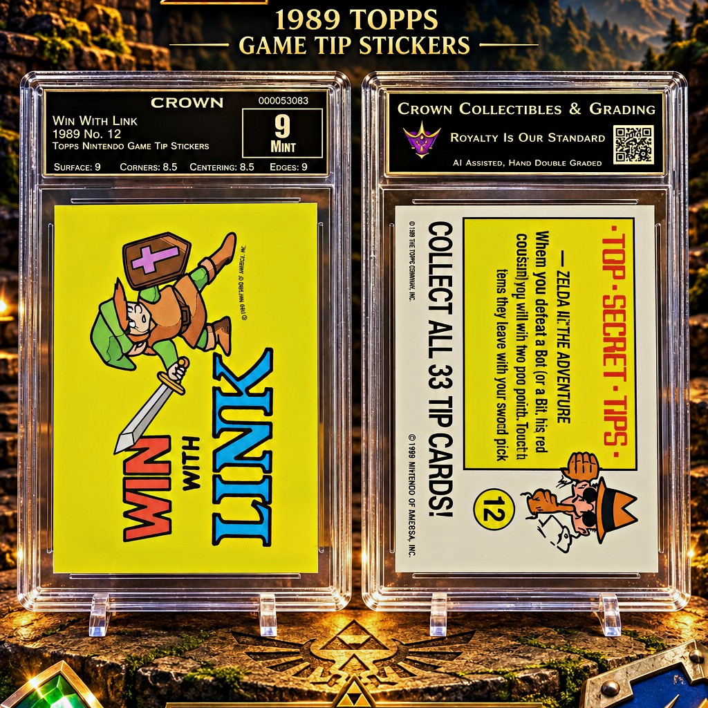 Topps 1989 The Legend of Zelda Game Tip Stickers #12 Link Win With Link
