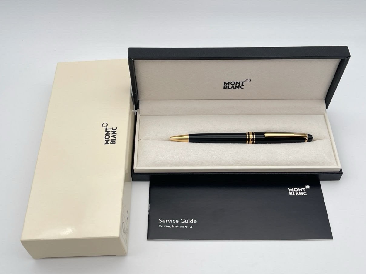 Authentic Montblanc Meisterstück 164 Black Gold Ballpoint Pen New Box