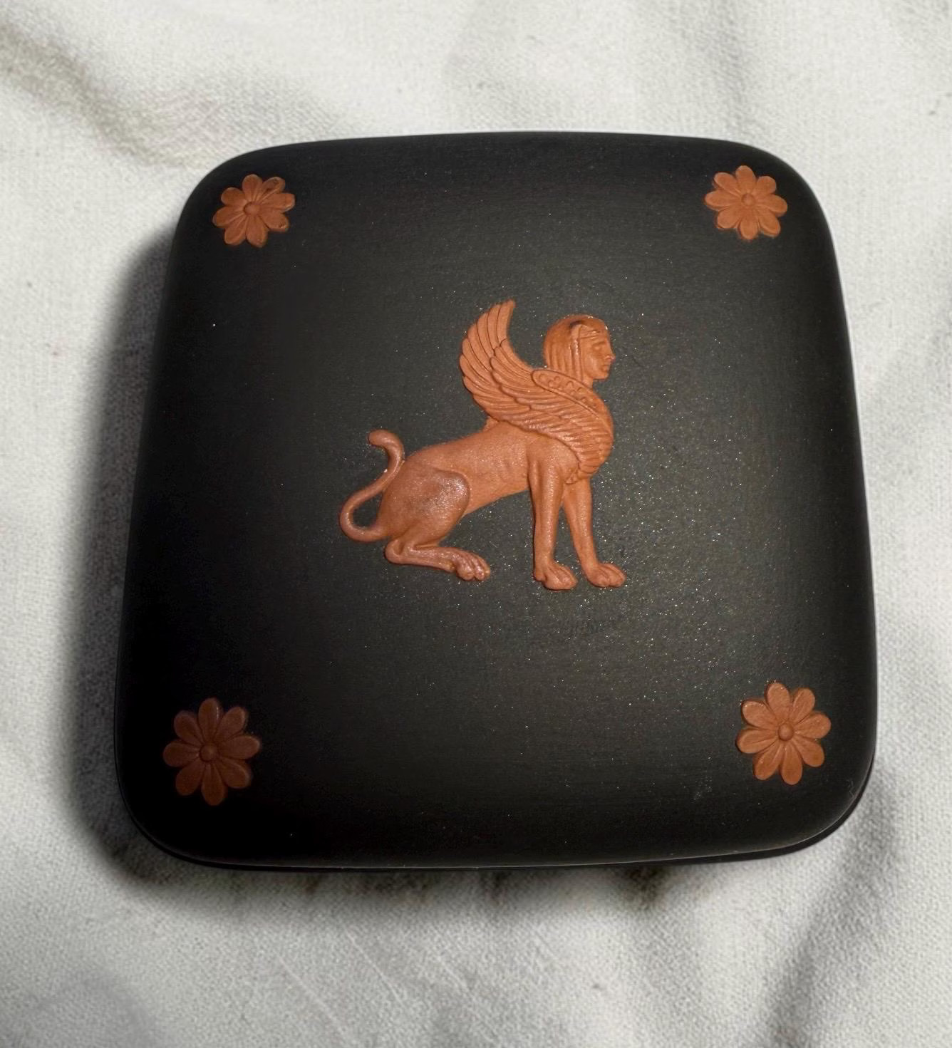 Wedgwood (Terracotta/Black) Small Square Candy Box The Egyptian Collection