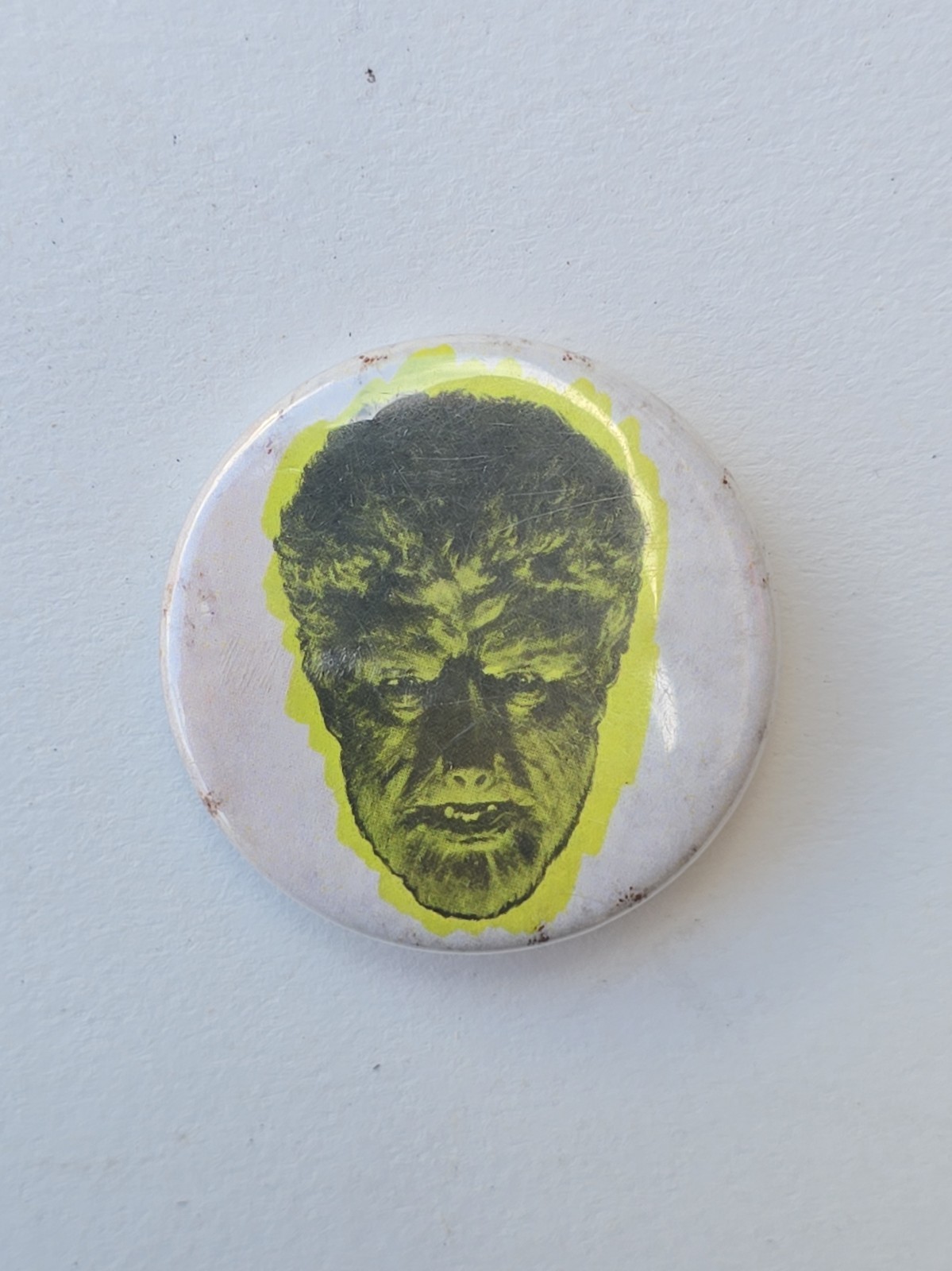 1960\'s WOLF MAN Wolfman Universal monster pinback button ELWAR fb