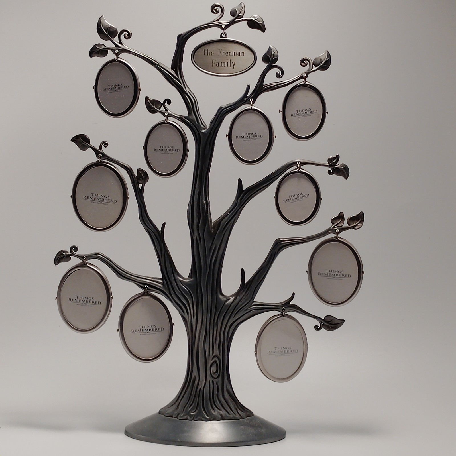 Things Remembered Family Tree 10 Photo Frame Silver Metal Tabletop Christmas...