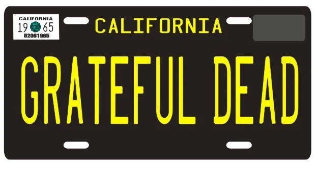 Jerry Garcia The Grateful Dead 1965 CA License Plate