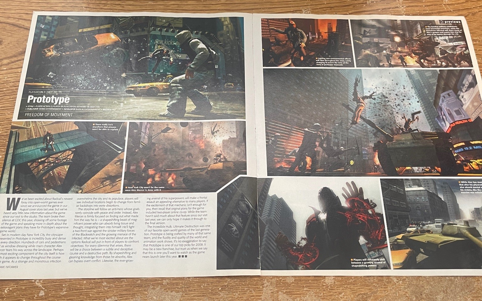 Prototype PS3 Xbox 360 PC Game Informer Magazine Preview 2008-2009