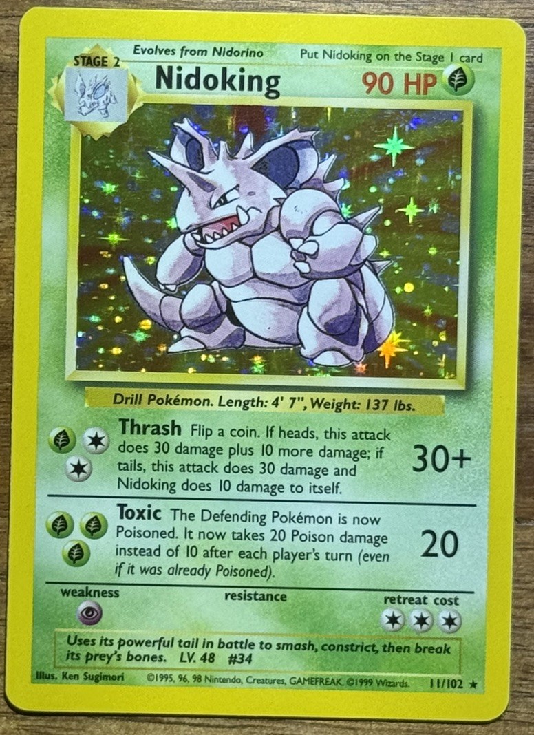 Nidoking Holo 11/102 WOTC Pokémon 1999 Jungle NM Vintage