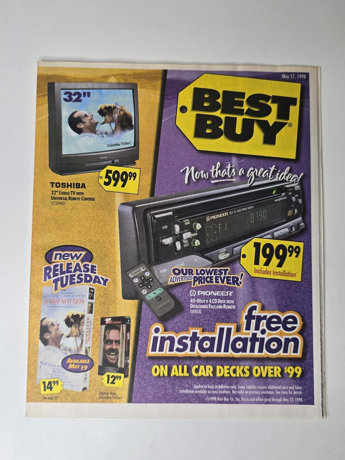 Best Buy May 1998 Catalog Toshiba Sony Car Audio N64 PlayStation Retro PC
