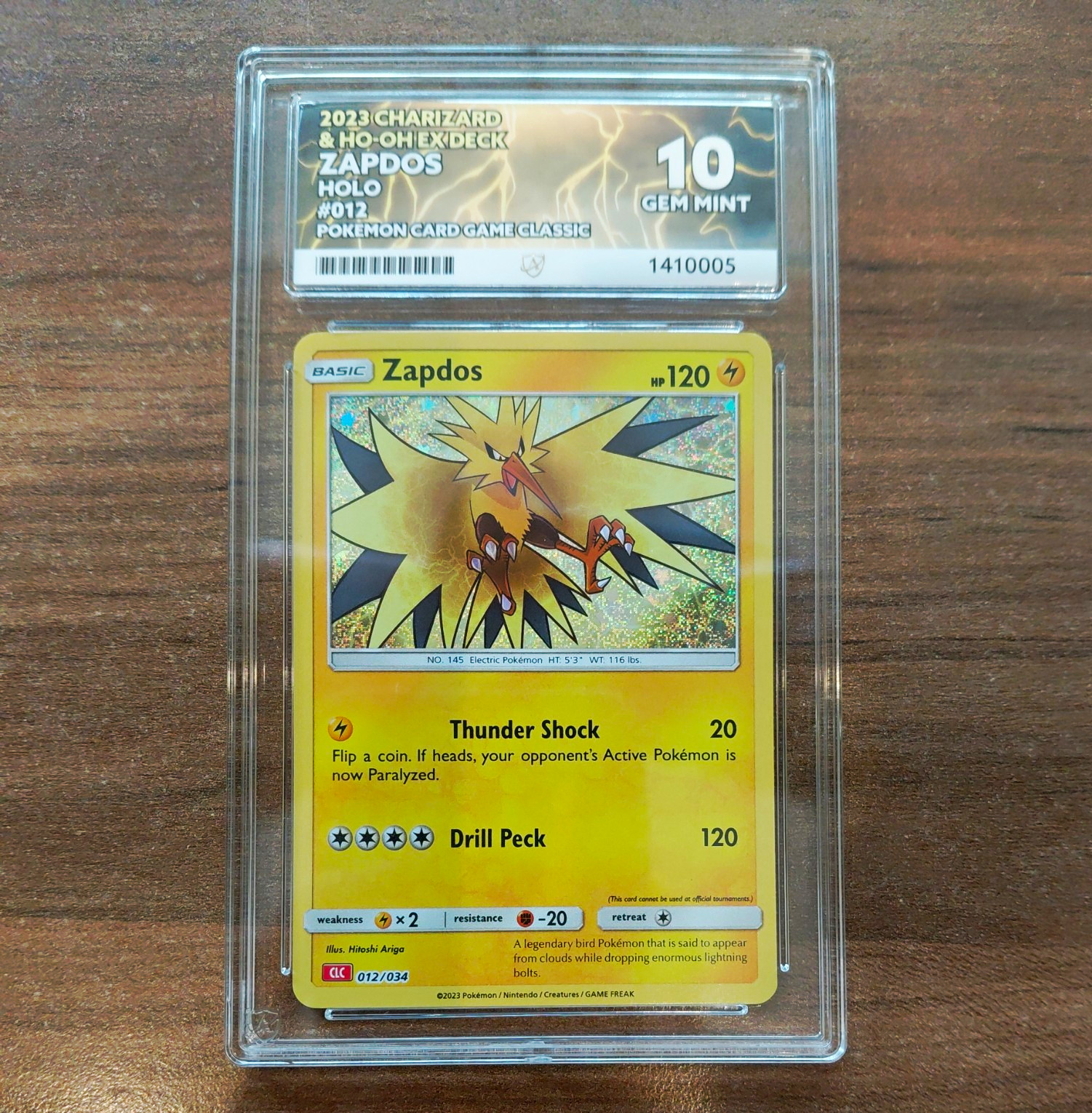 Ace 10 Zapdos Holo 2023 Charizard & Ho-Oh Ex Deck 012/034