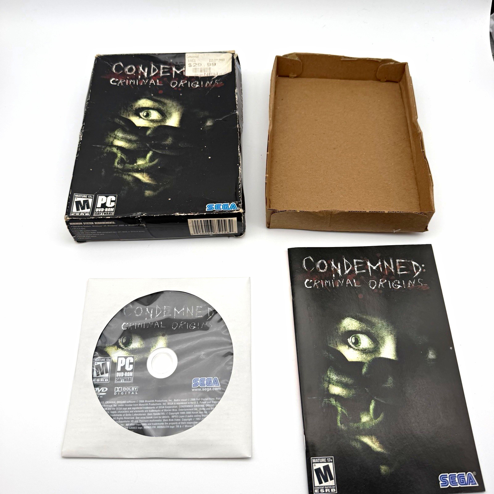 SEGA Condemned: Criminal Origins PC Survival Horror M Mature 2006 CIB