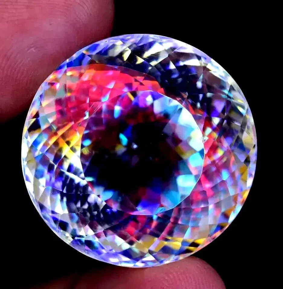 AAA+ 500 CT+ Natural Rainbow Color Round Cut Mystic Topaz Certified Gemstone