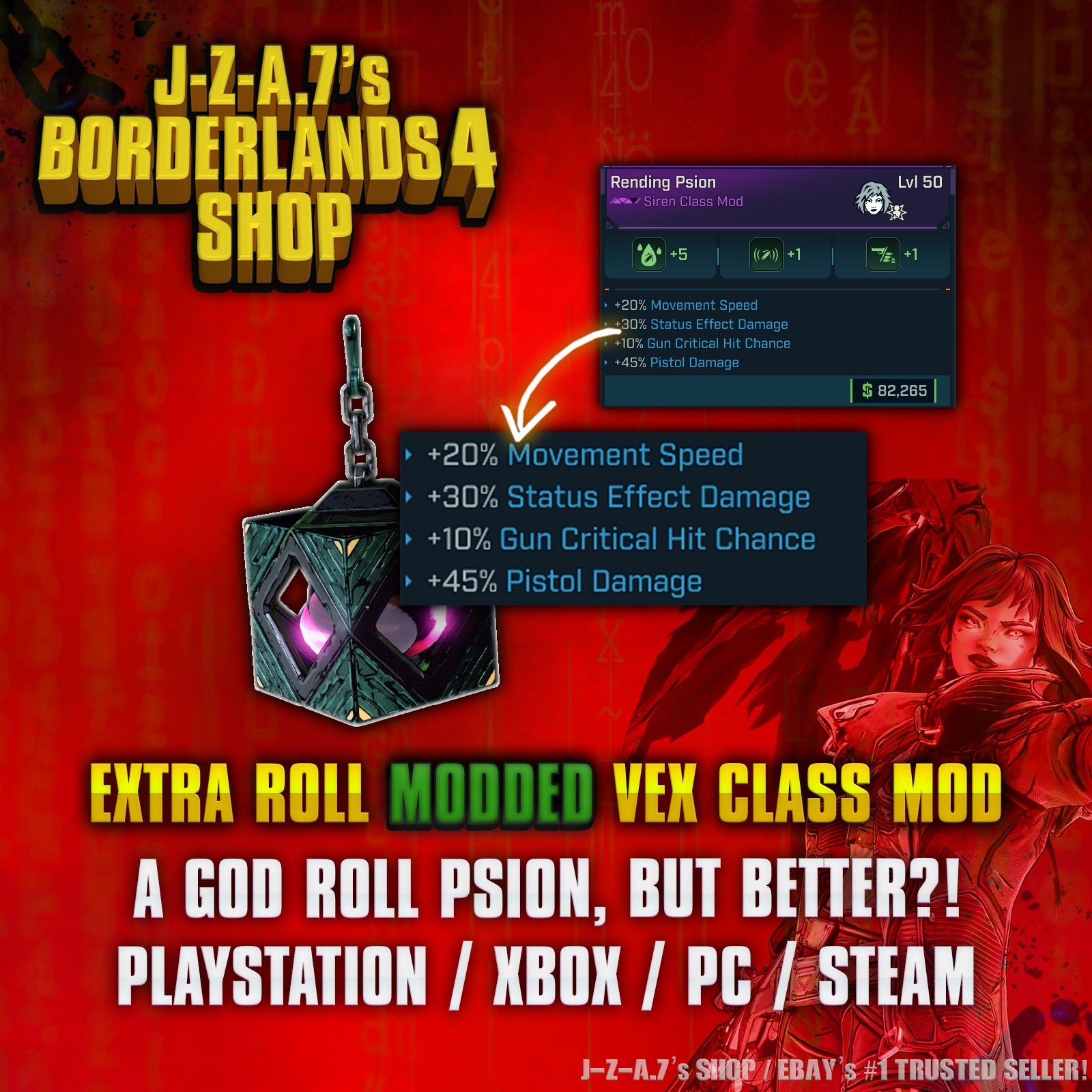 Borderlands 4✨MODDED BL4 GEAR, WEAPONS, ITEMS, GUNS LVL 50 INSANE ✅PC-PS-XBOX✨