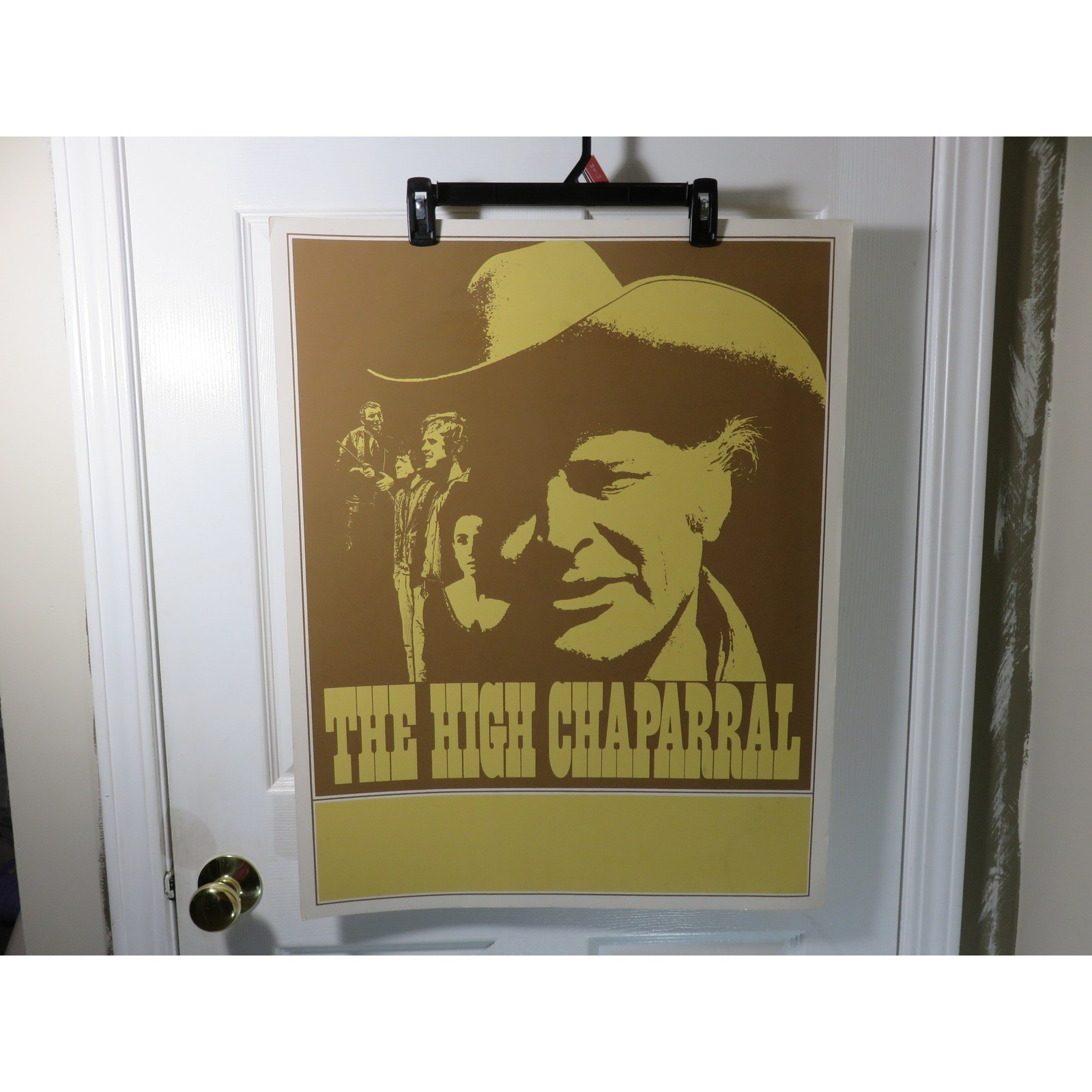 Vintage 1967 The High Chaparral TV Show Poster Western Collectible Brown Yellow