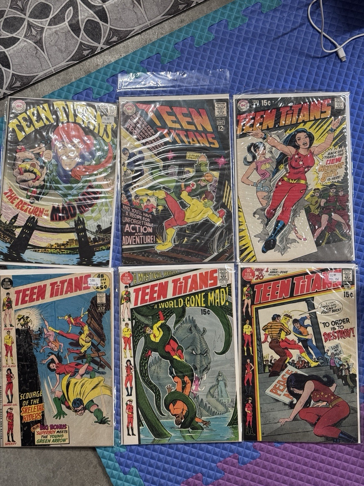 Vintage 60s & 70s Teen Titans Comic Book Lot New Wonder Girl Debut Mad Mod VG/F