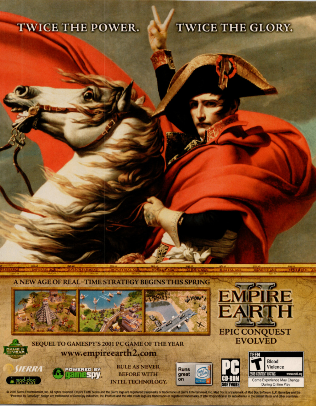 Sierra Empire Earth II PC Game Print Ad Poster Napoleon Horse Strategy Vintage