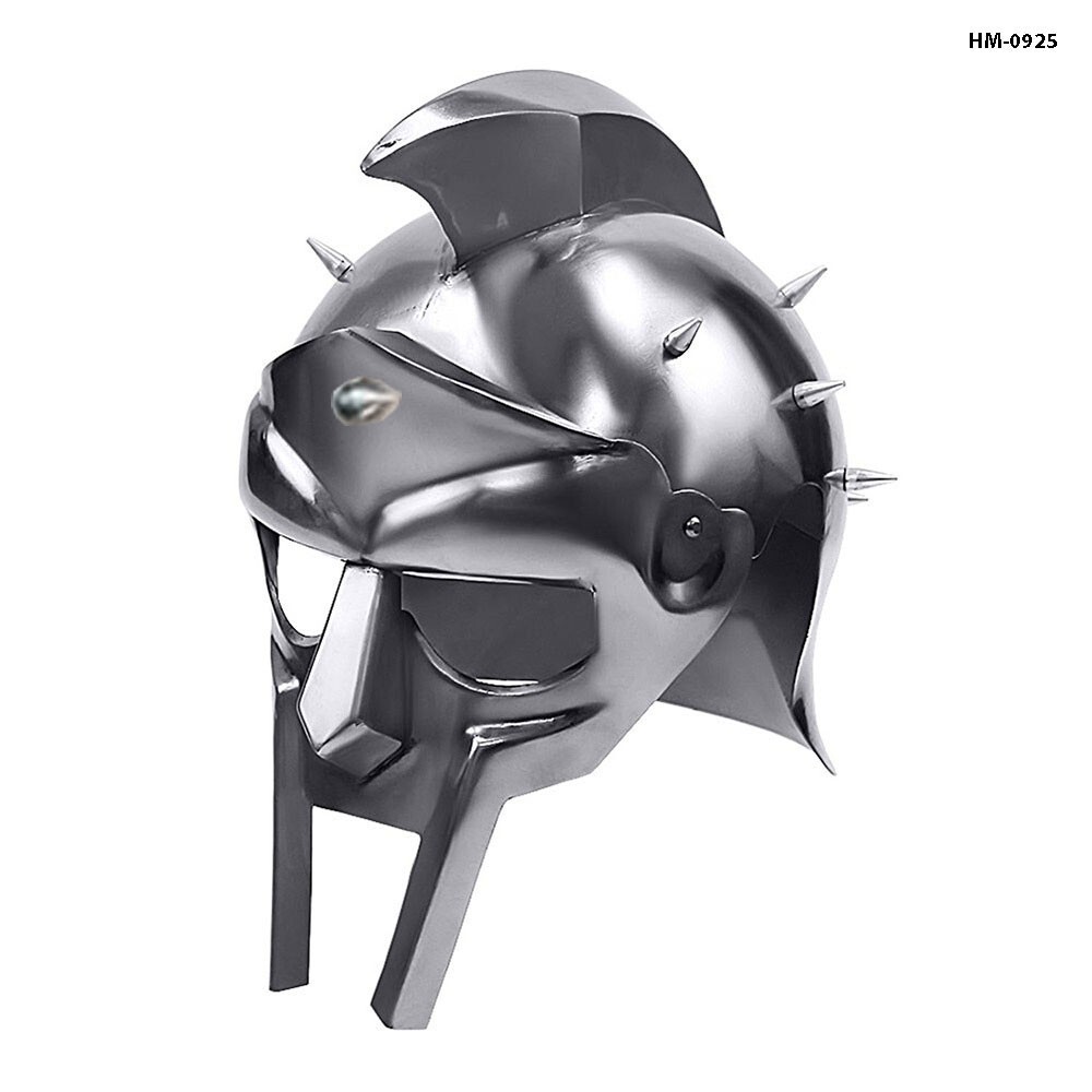 GLADIATOR MAXIMUS ROMAN SPIKED HELMET Functional 18ga Steel Medieval Armor Plate