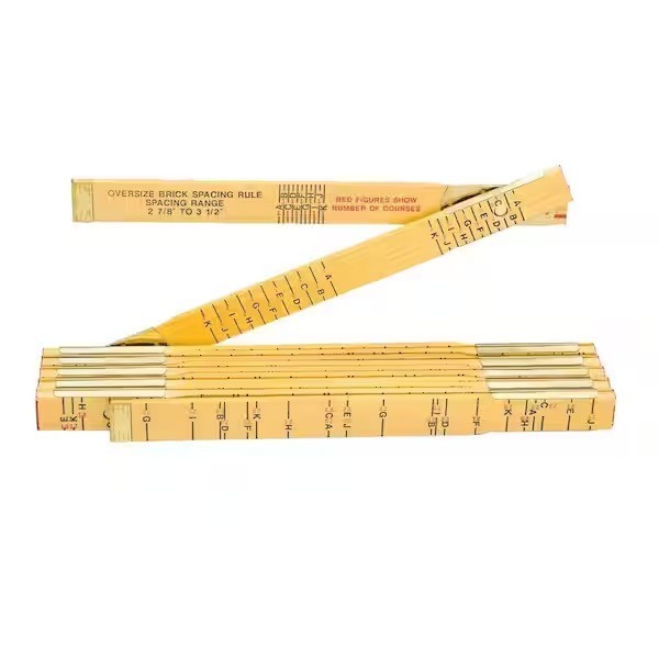 Crescent Lufkin 6 ft x 5/8 in Mason Wood Ruler bricklayers for oversized brick
