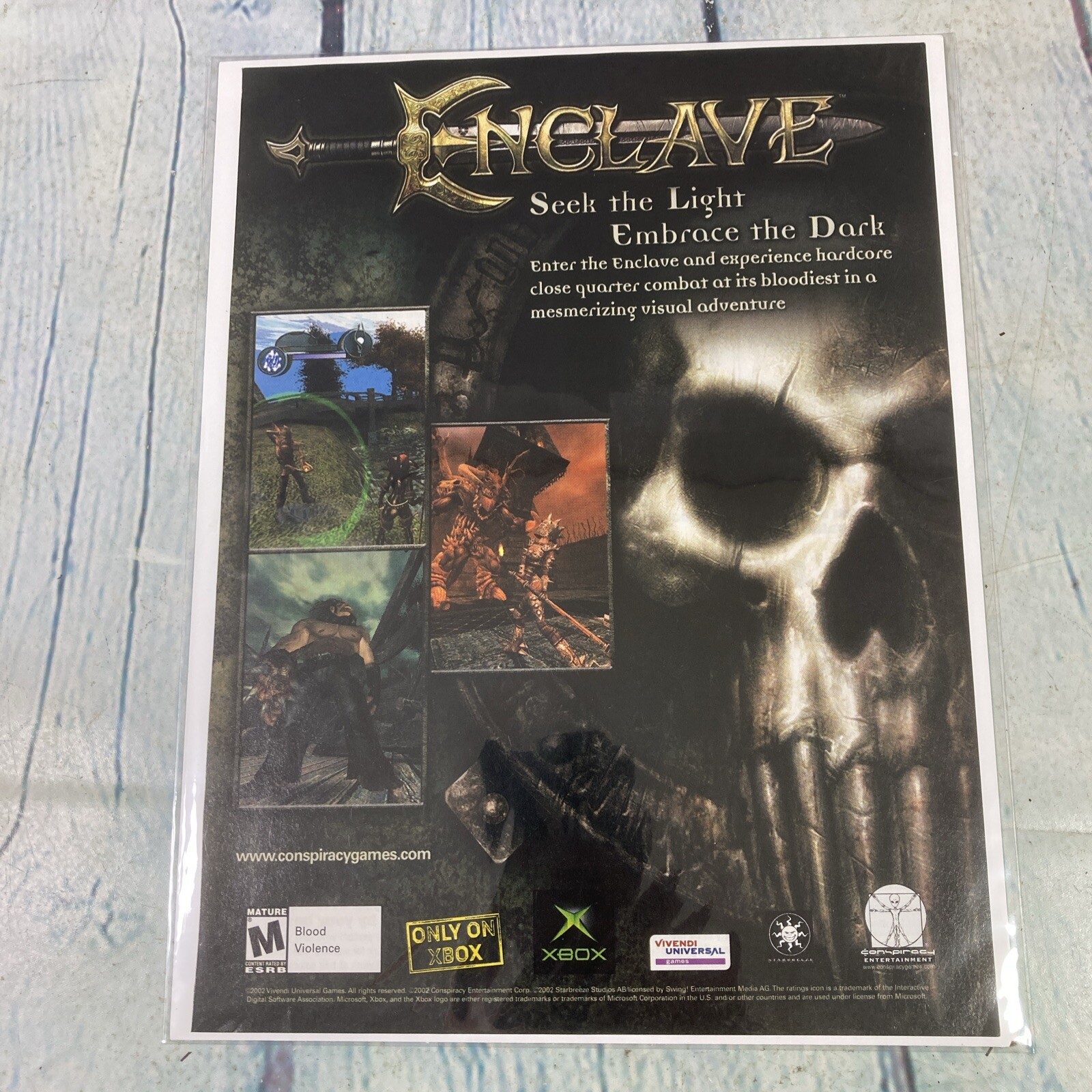 2002 Enclave XBOX Video Game Vintage Print Ad/Poster Pinup Promo Art Magazine Pg