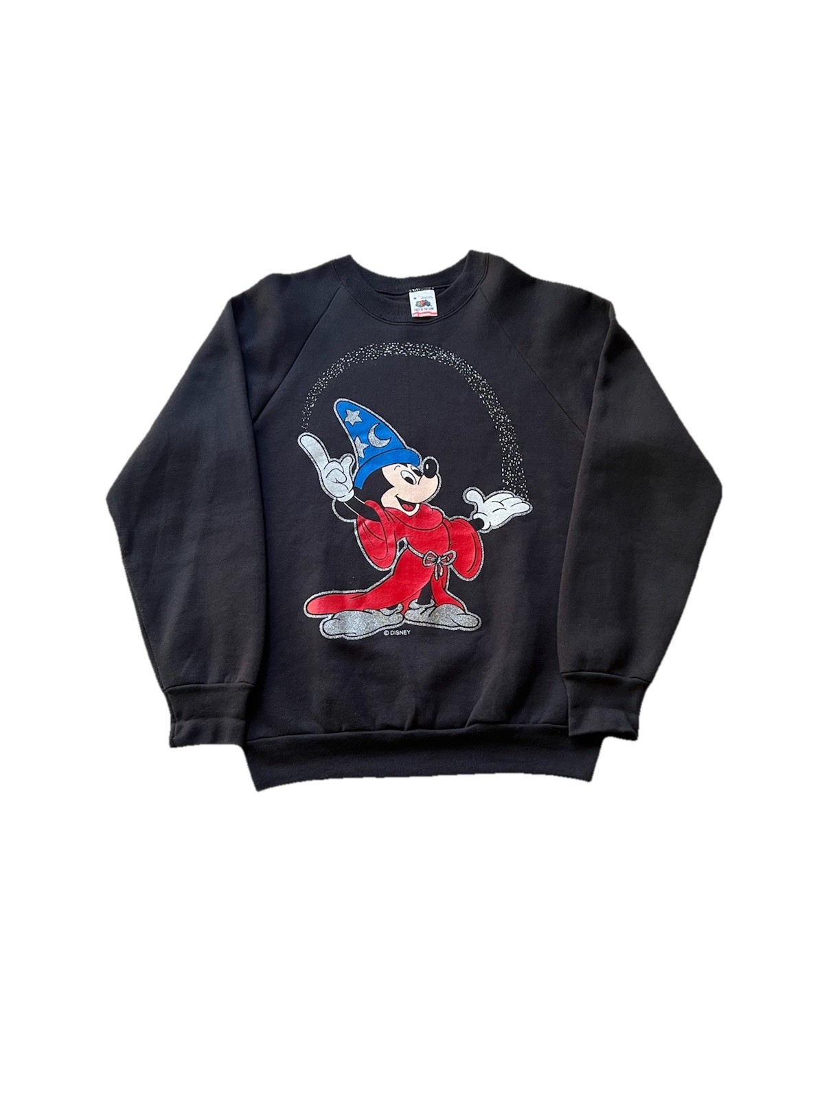 VTG Disney Fantasia Mickey Mouse Sorcerer's Apprentice Black Sweater Size Medium