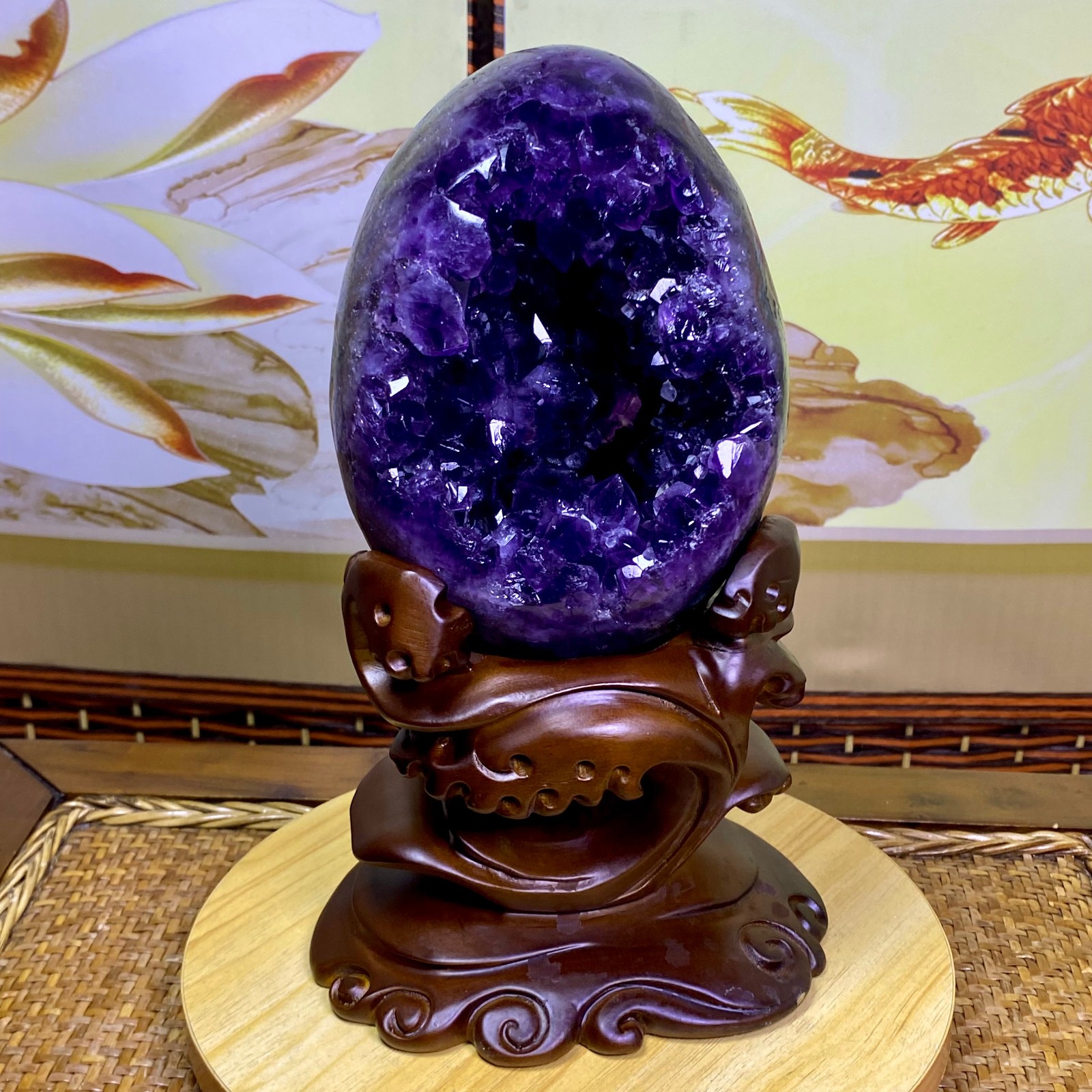 10.44LB Natural amethyst Dinosaur egg Quartz Crystal specimen healing