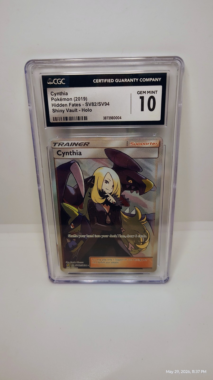 Pokemon Cynthia Garchomp Full Art CGC GEM MINT 10