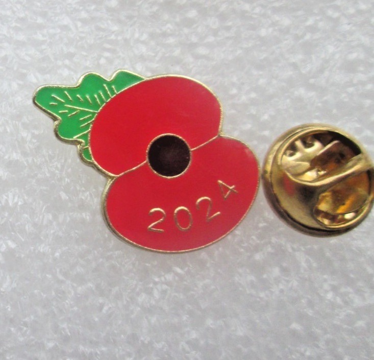 2024  Red  Enamel Poppie1 Pin Badge