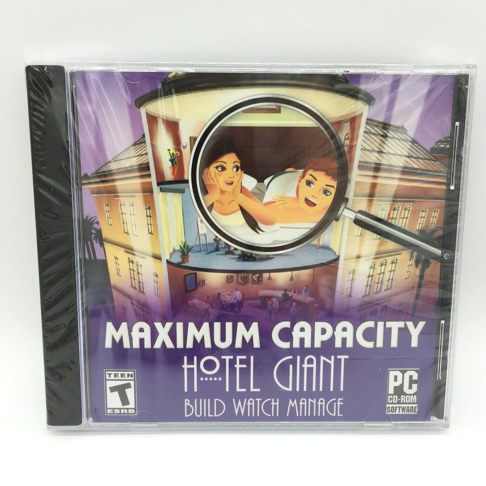 Maximum Capacity Hotel Giant Build Watch Manage PC Game 2002 Rated T BRAND NEW