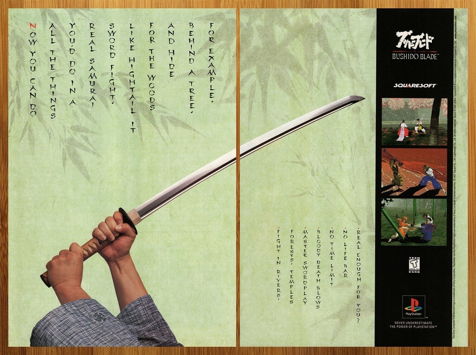 1998 Bushido Blade Playstation 1 PS1 Vintage Print Ad/Poster Video Game Art 90s