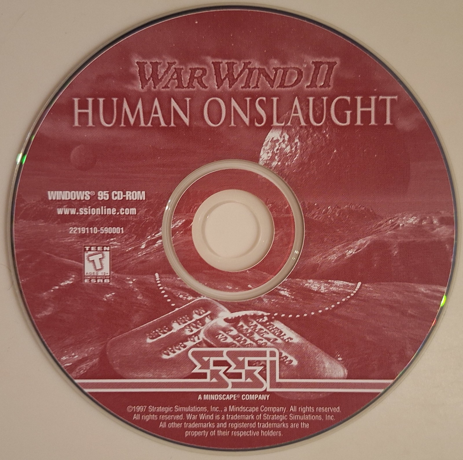 War Wind II Human Onslaught PC CD-Rom Game Disc Only
