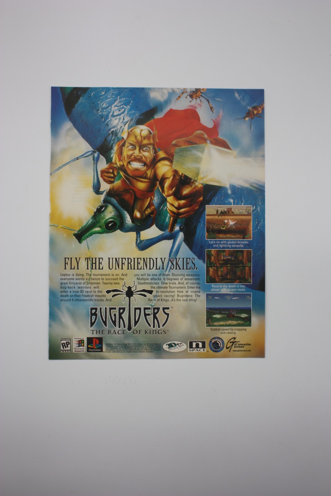 1997 BUGRIDERS: The Race of Kings PS1 Playstation 1 Print Ad/Poster Official Art