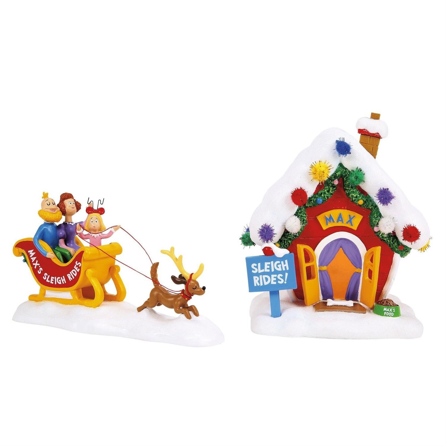 Dept 56 MAX'S SLEIGH RIDES S/2 Grinch Village 6018383 BRAND NEW 2026
